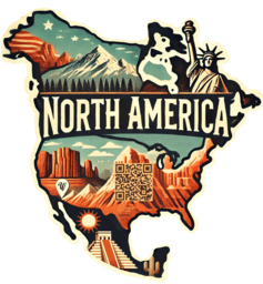 North America travel badge