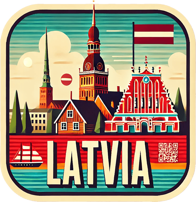 Latvia travel badge