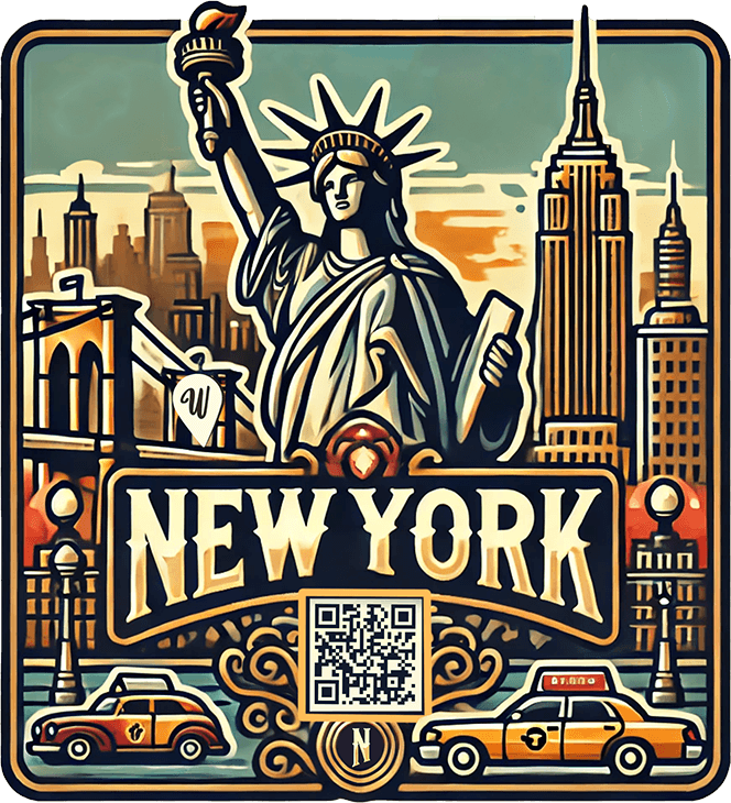 New York travel badge